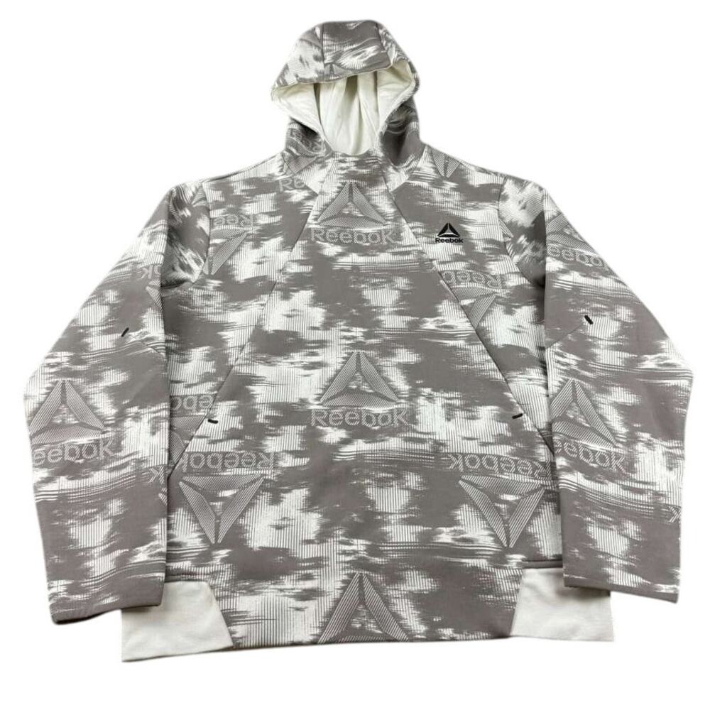 Reebok‎ Hoodie Men M Multicolor Pullover Momentum Driftwood Print Long-Sleeve